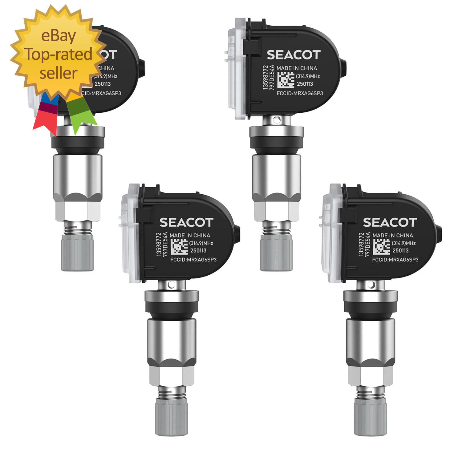 TPMS Sensor GM, 4-Pack 315Mhz Tire Pressure Sensor Replacement for Chevy Silvera