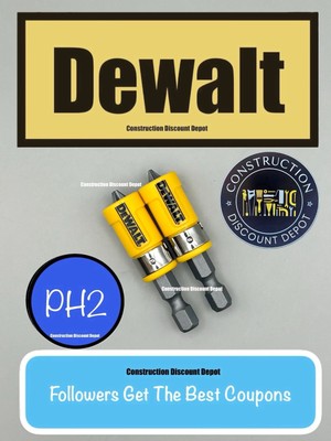 2 Pack Dewalt Maxfit Ultra Sleeve Lock Magnetic Screw Holder 2'' Phillips PH2