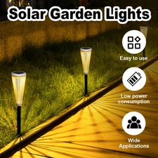 Solar Pathway Lights Dual Color Lamp Powered Outdoor LED Garden Decorative Night