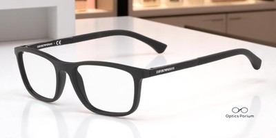 EMPORIO ARMANI EA3069 5001 Matte Black Demo Lens 53 mm Men's Eyeglasses  - Main Image