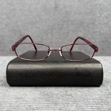 Marcos de gafas rectangulares Revlon Borgoña logotipo de cristal detalles vino rojo metal