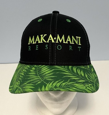 Maka Mani Resort Black & Green Adjustable Hat Embroidered Snapback Outdoor Cap