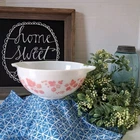 VINTAGE PYREX 2.5 QT GOOSEBERRY CINDERELLA MIXING BOWL #443 PINK BERRY & LEAF