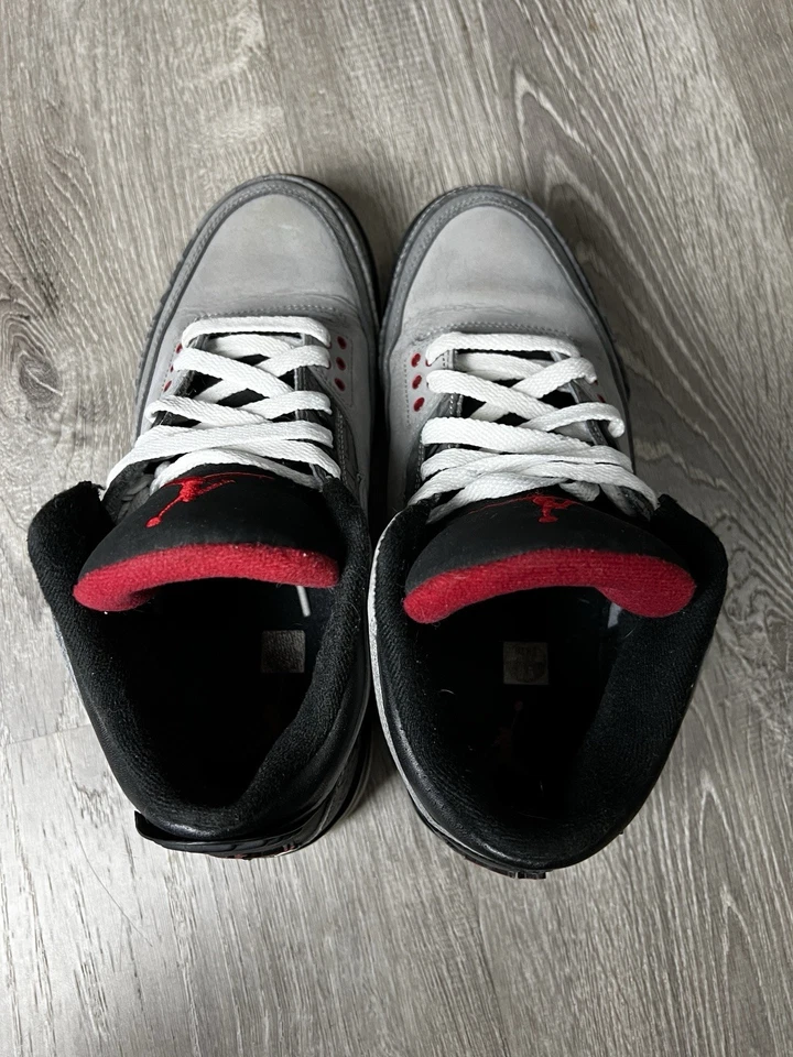Air Jordan 3 Retro Talla 9.5 Para Hombre Stealth Gris Negro Nike 136064-003 Foto 3 de 4