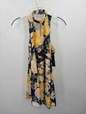 Pre-Owned Lulus Yellow Size Small Floral Shift Short Sleeveless Dress