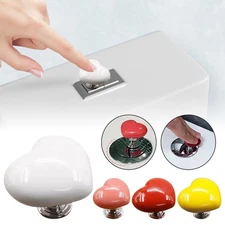 Love Heart Shaped Toilet Button Colorful Plastic Toilet Tank Button Aid CW
