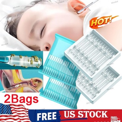 48pcs Disposable Silicone Ear Wax Remover Sticky S/L Ear Pick Cleaner Tool*US