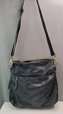 Margot New York Leather Crossbody Purse Bag Black Soft Boho 3 Sections, Quality