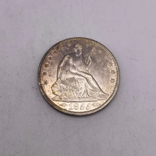 1855-o seated liberty half dollar , Arrows, choice AU ++ Unc Better Date