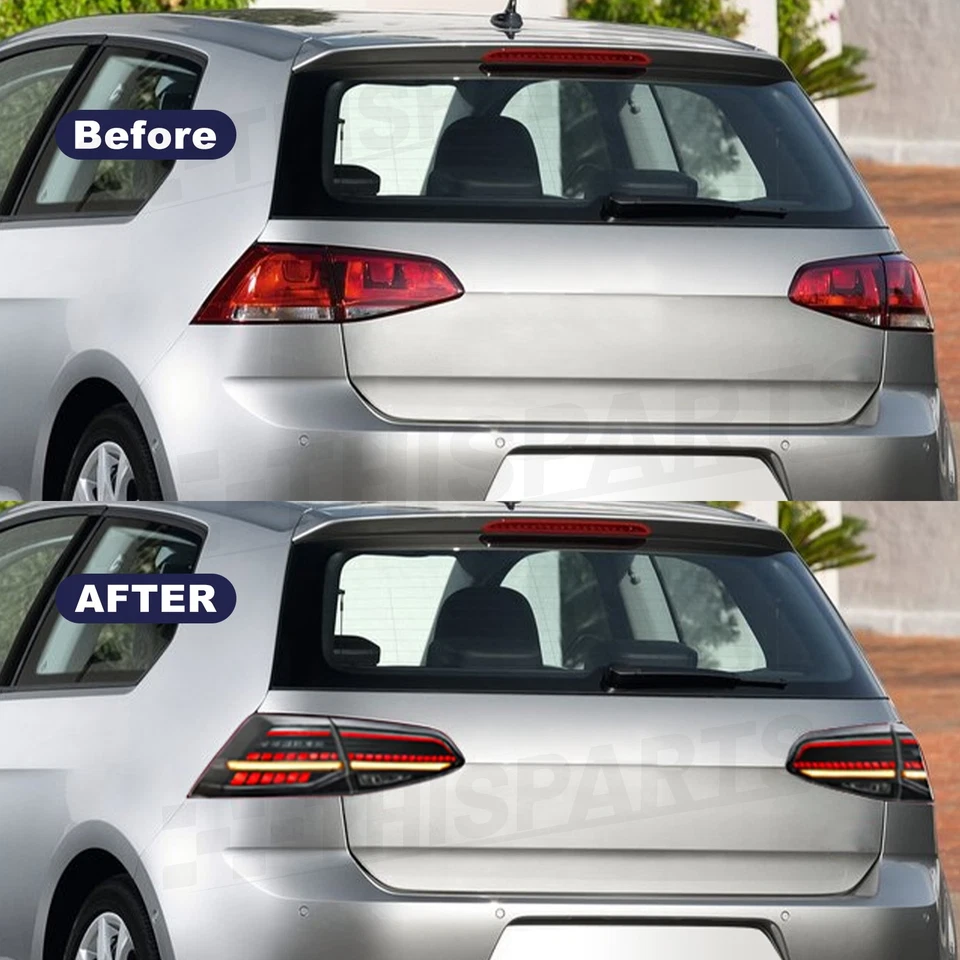 For 2014-2019 Volkswagen Golf 7 Smoke full LED Tail Light lamp w/Sequential Turn - Изображение 4 из 4