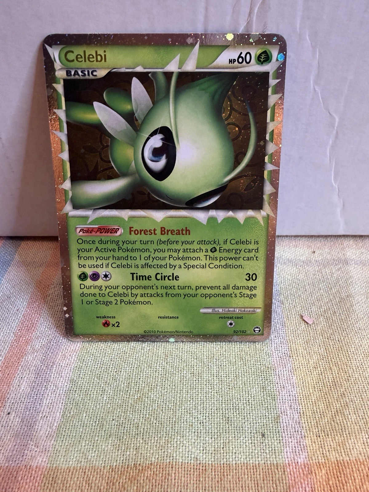 Celebi Prime 92/102- Heart Gold Soul Silver Triumphant Pokemon Card