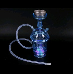 Portable Hookah Shisha Smoking Travel Cup With LED Light. Blue BIB 