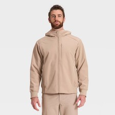 All In Motion Men's Soft Shell Fleece Jacket Full Zip Hooded Open Box
