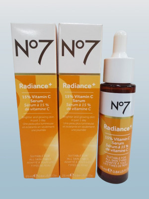 NO7 RADIANCE+ 15% VITAMIN C SERUM 0.84 OZ BOXED LOT OF 2