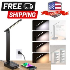 LED Desk Lamp, Power Strip with 3 Outlets 4 USB Charging Ports2 USBC, 4 Modes...
