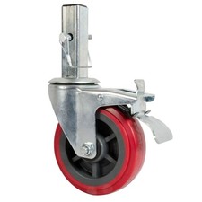 Metaltech I-C1CAS6DW 6in Scaffold Caster Wheel Square Stem Locking Pin Brake