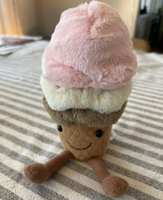 Jellycat Amuseables Ice Cream Plush Bag Charm Keychain Toy New With Dust Bag