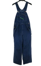 Key Imperial Bib Overalls Mens 34 x 30 Carpenter Bib Blue Denim Workwear Zip Fly