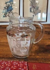 Vintage 1960’s Anchor Hocking 64oz 2qt Glass Pitcher "Colonial Days" Americana