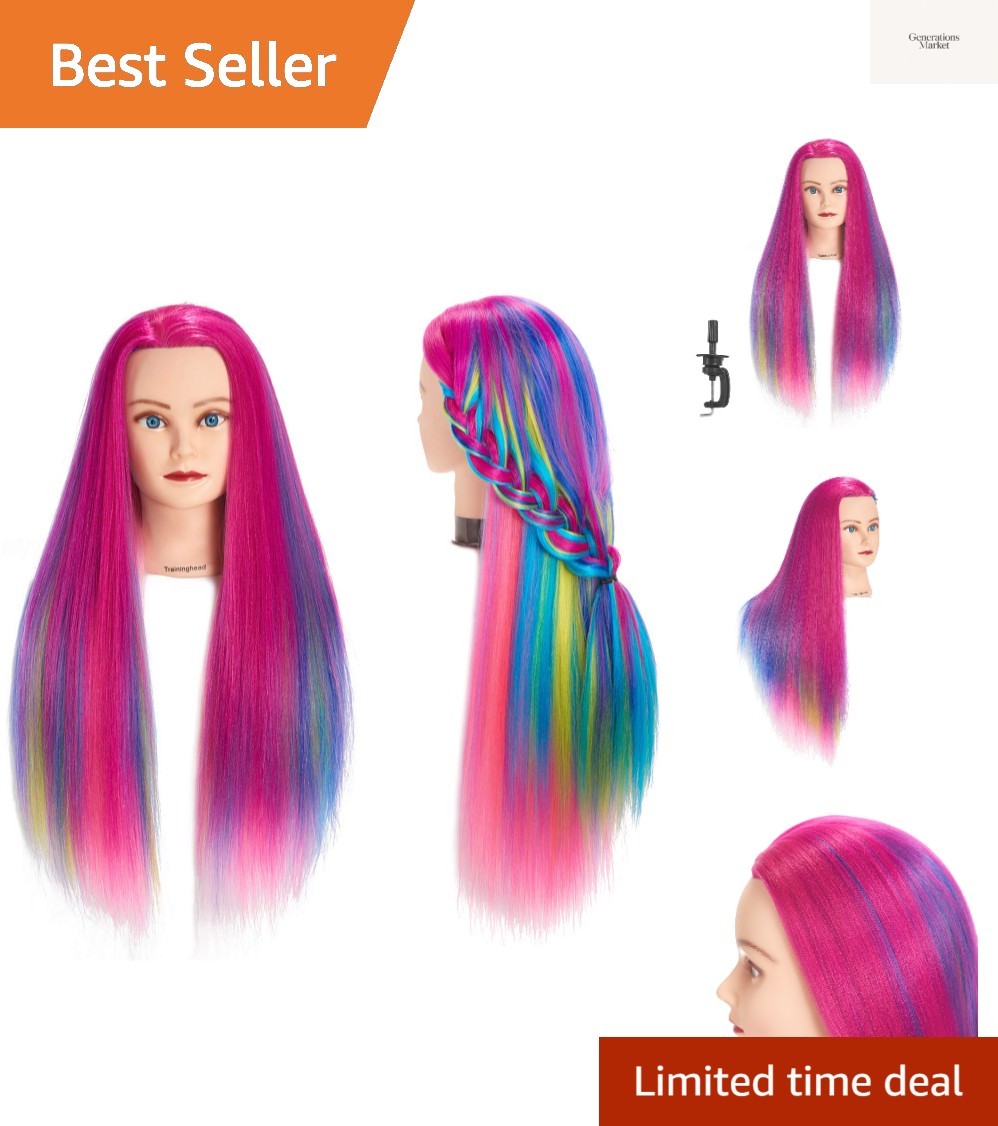 Cosmetology Doll Head 26-28" with High-Temperature Fiber Hai