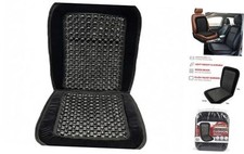 Natural Wood Beaded Car Seat Cover with Plush Velvet Trim   Massaging Cooling