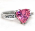 Heart 3CT Heat Treated Pink Topaz 925 Sterling Silver Ring Sz 6 NF1-3 — photo 2