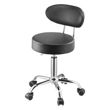 Shop Stool with Backrest, Pneumatic Garage Seat/Work Stool with Wheels, 300 lbs