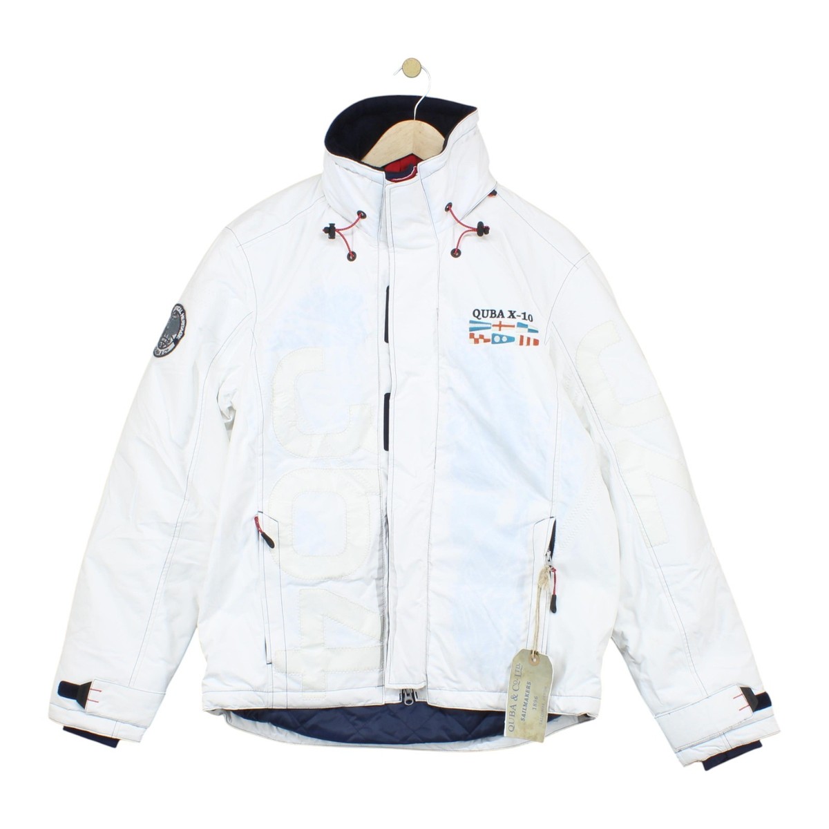 Quba Sails X-10 Jacket Mens Size M White Sailing Outdoor Full Zip