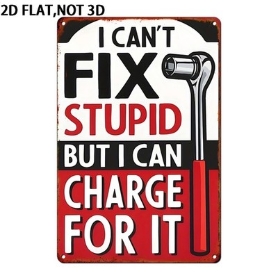 Metal Tin Sign Mega Signs Aluminum 8x12 Not 3D Funny Charge Sign