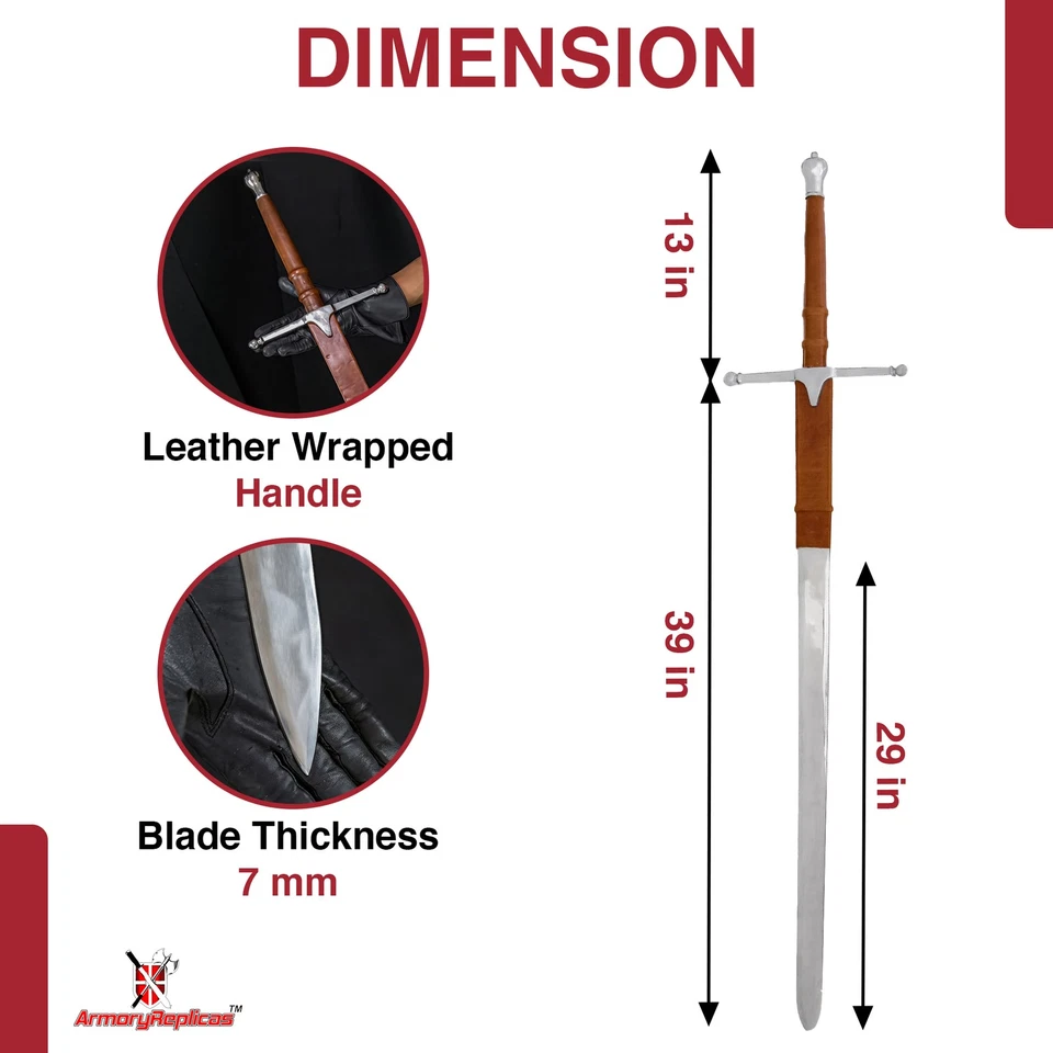 Espada de lujo escocesa William Wallace Claymore | Réplica medieval coleccionable Foto 2 de 4