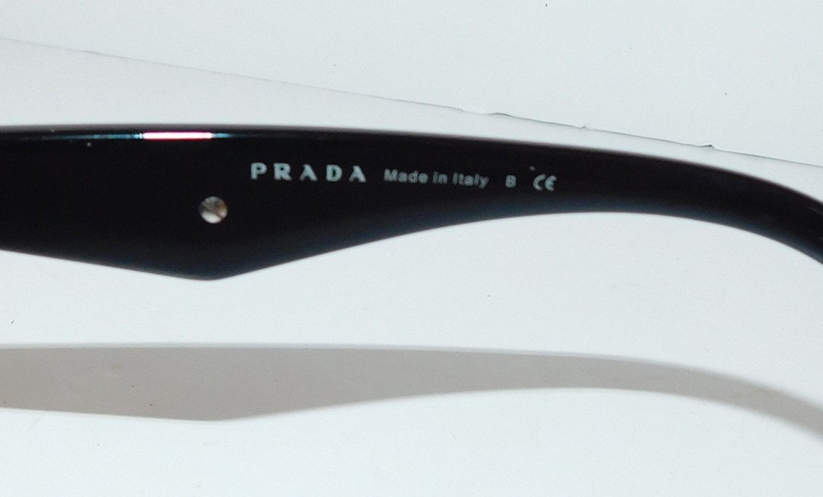 PRADA 14S‎ Cinema ORNATE SAFFIANO LEATHER PR14SS Black Sunglasses Triangle Logo PRADA 14S Cinema ORNATE SAFFIANO LEATHER PR14SS Black  main image 2