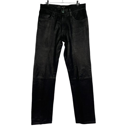 Jay Kos New York Black Leather Pants Designer Jeans Men's Sz 34