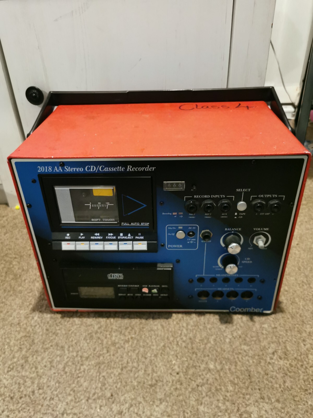 2018AA Coomber Stereo CD Cassette Recorder Built In Speaker Spare or