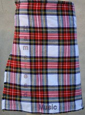 Dress Stewart Tartan 6 Yard Highland Scottish Traditional Pleated to Stripe Kilt