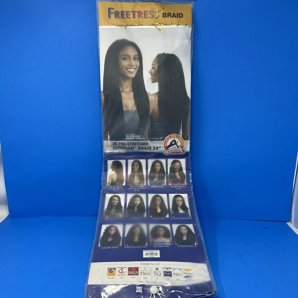 Extensión de Cabello Freetress 2X Trenza Nigeriana Preestirada 24" Trenza Sintética #1 Foto 3 de 4