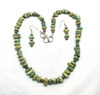 Kingman Turquoise Necklace, Navajo Pearl, Sterling, Native American Made, COA #4