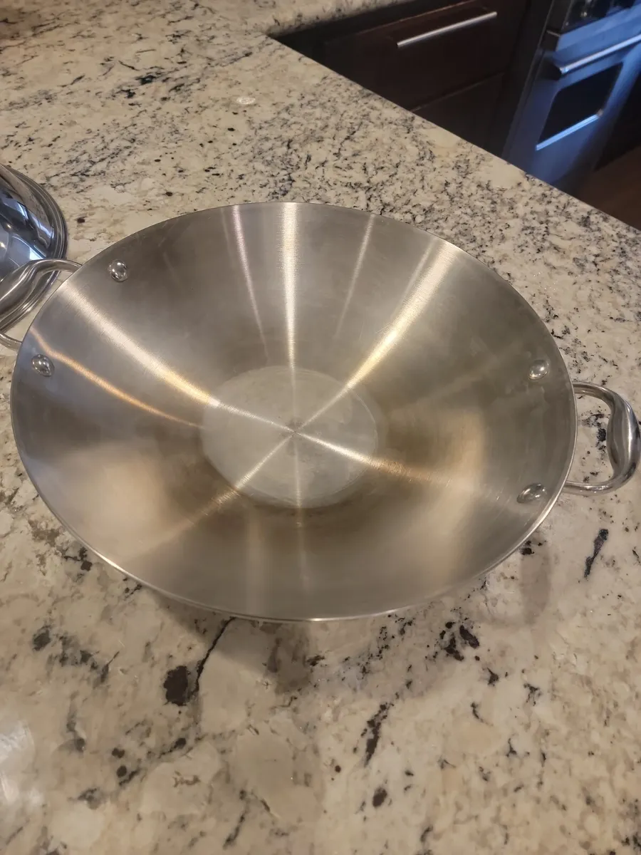 Anolon Wok 18/10 Stainless Steel 14” with Lid Impact Bonded