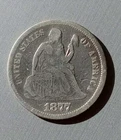 1877 Seated Liberty Silver Dime 10c 10 Cents Philadelphia VG
