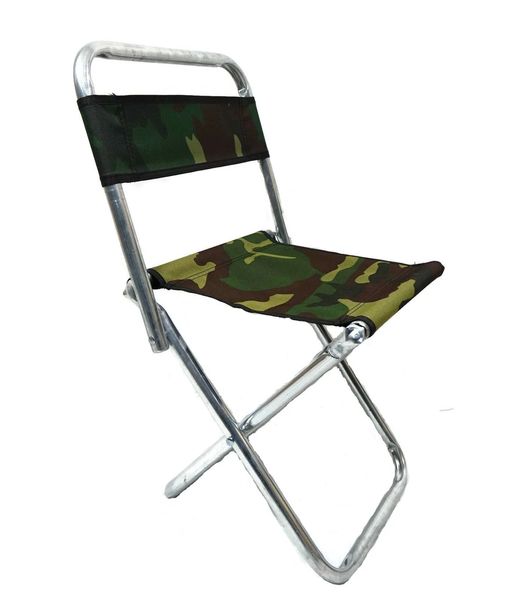 Portable Fishing Hunting Chair Camo Backrest Folding Camping Stool