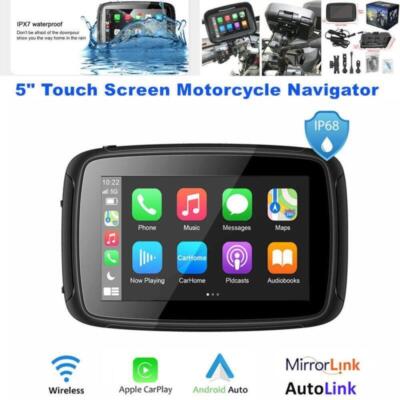 5'' Touch Screen Motorcycle Navigator with Wireless CarPlay Quad-core Waterproof