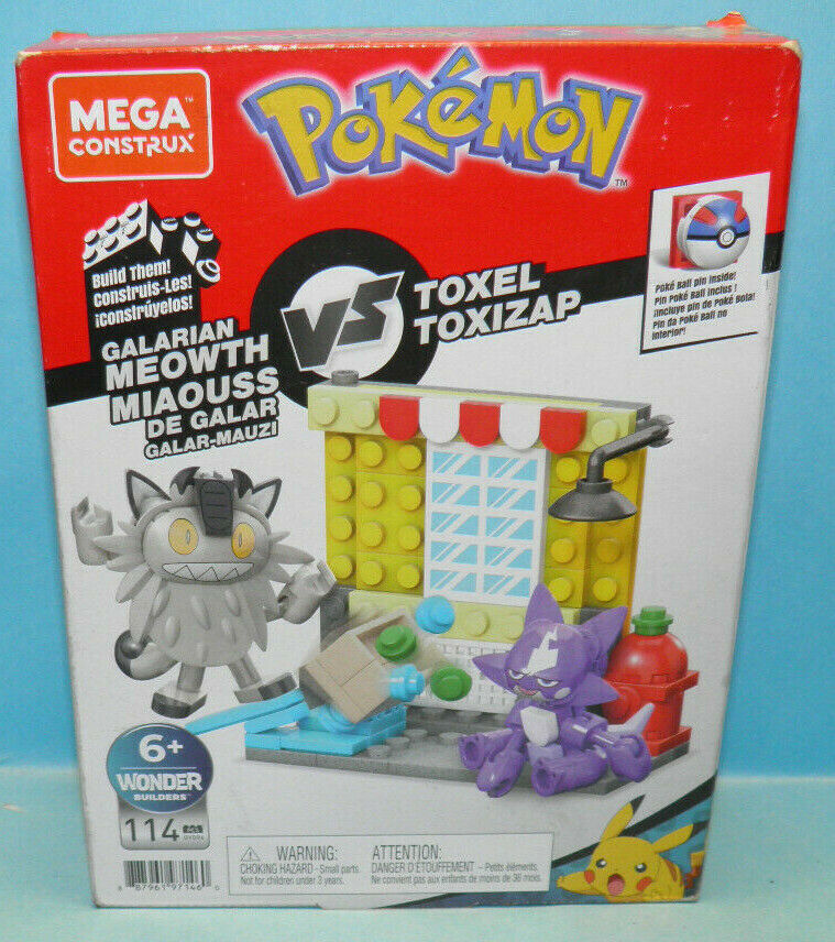 Mega Construx Pokémon Toxel Vs. Galarian Meowth Building Set