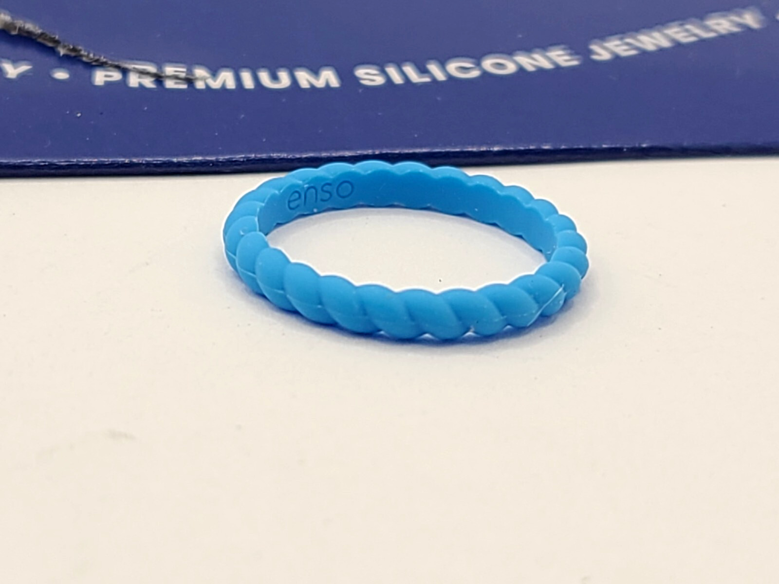 Enso Braided Stackable Silicone Ring - Vibrant Bl… - image 1