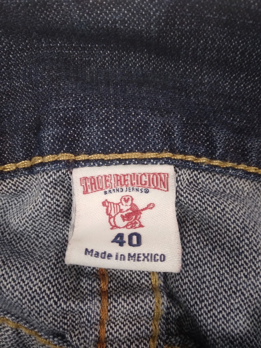 TRUE RELIGION Mens Jeans Sz40 Bootcut Distressed 5 Flap Pocket