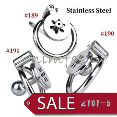 Stainless Steel Negative Chastity Cage Male Flat Chastity Device Metal Lock Belt