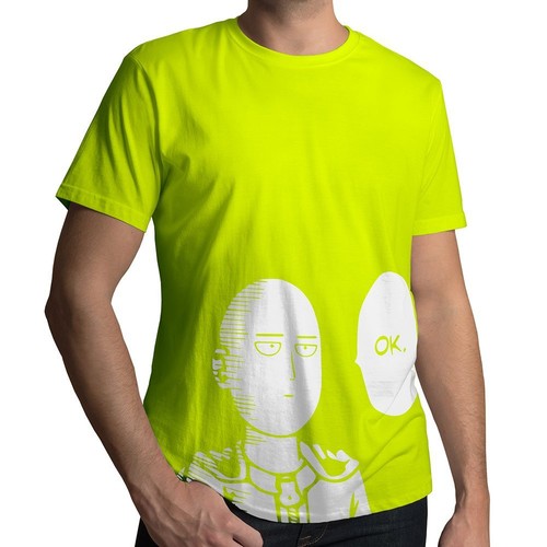 One-Punch Man Saitama Anime Mens/Unisex Crew Neck Tee Shirt Print Cotton T-Shirt - Picture 21 of 23