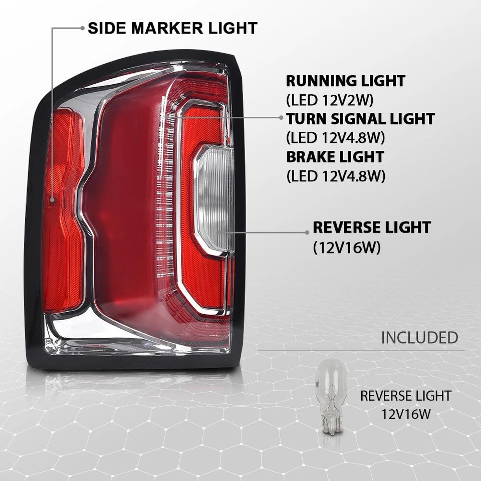 Juego de luces traseras LED izquierda+derecha aptas para GMC Sierra 1500 2016-2018 Foto 4 de 4