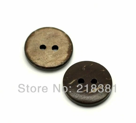 150pcs/set Brown Coconut Shell Buttons 15mm 2 Holes Wooden Button Sewing Crafts - Image 4 of 4