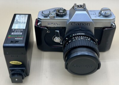 CANON FTB QL CAMERA W/ 28MM LENS & CANON A-33 FLASH (MVP025636)