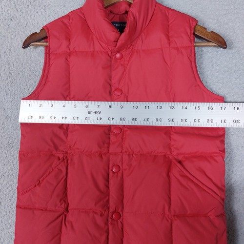 Lands End Puffer Vest Boys/Girls Small 7-8 Red Goosedown Button Front Quilted - Picture 4 of 10