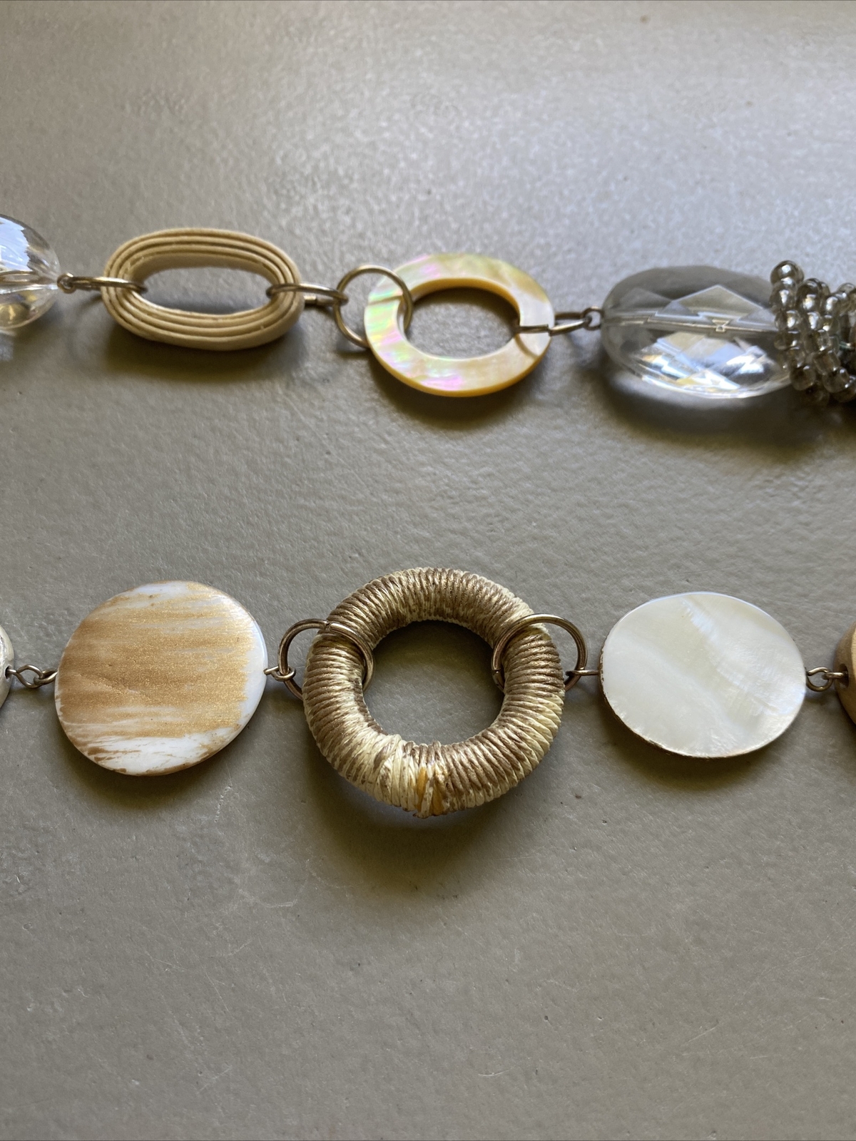 Long Nice Statement necklace assorted materials 4… - image 4